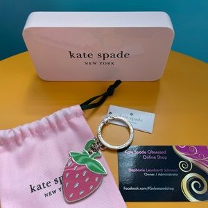 NWT Kate Spade Strawberry Keychain Bag Charm